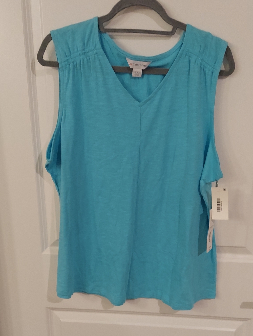 Liz Claiborne Bright Turquoise V-Neck Sleeveless Tank